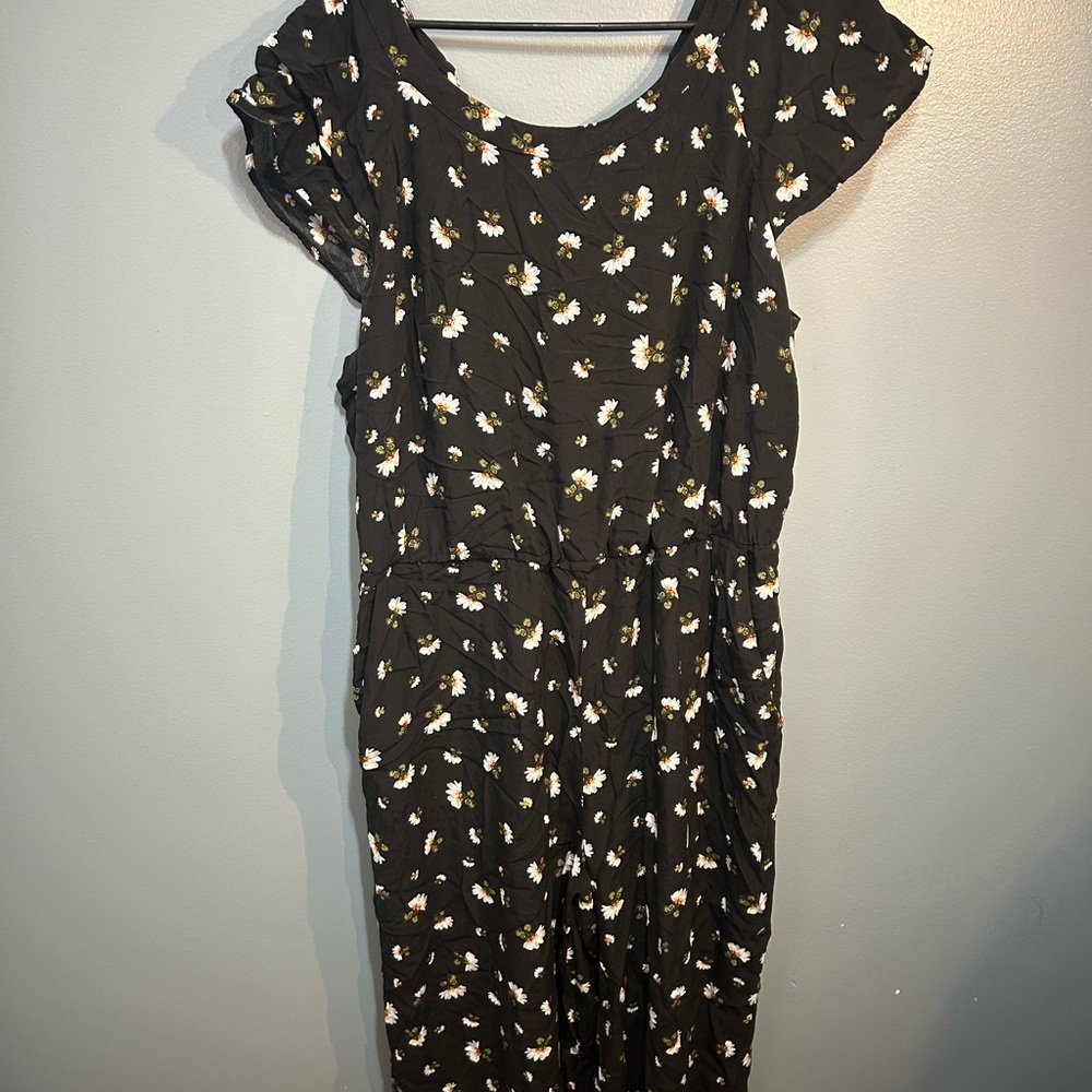 Floral Black Jumpsuit